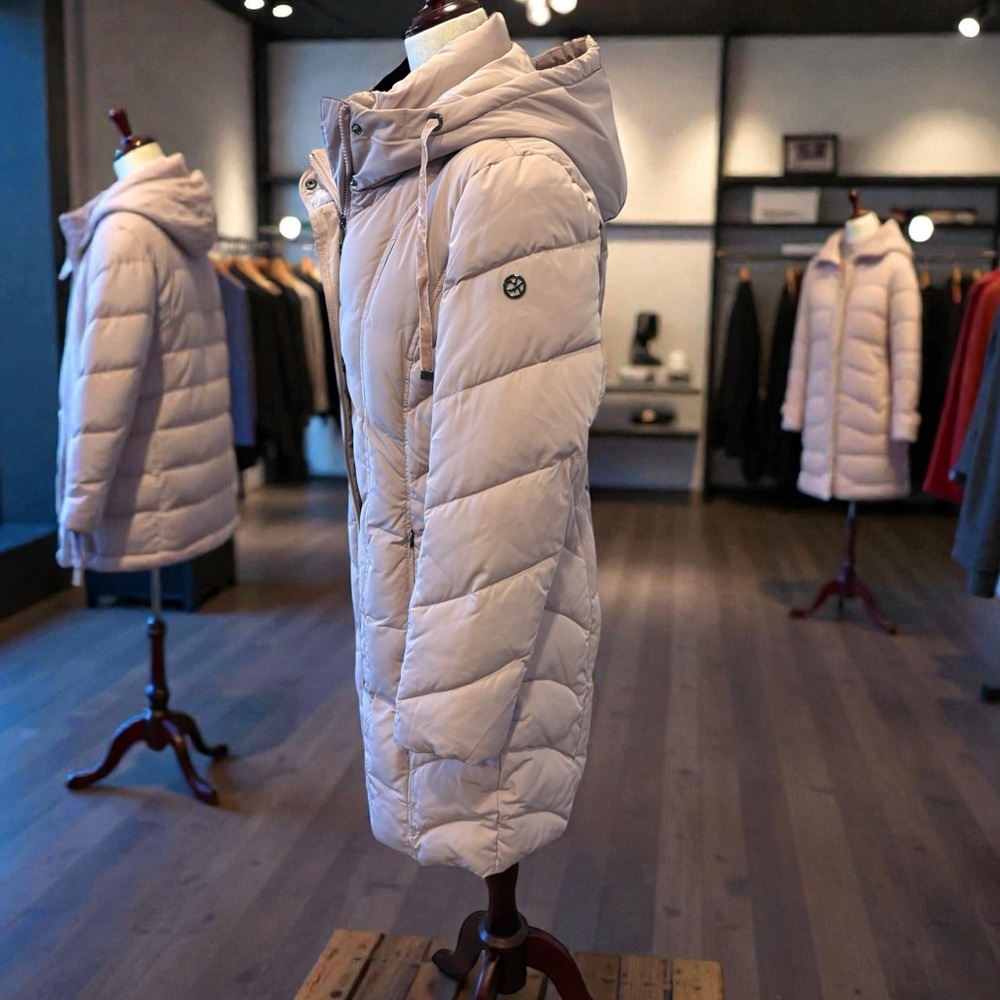 Calvin Klein Atmosphere Pink Hooded Mid-Length Puffer Coat ~ NWOT ~ size Small - Picture 14 of 15